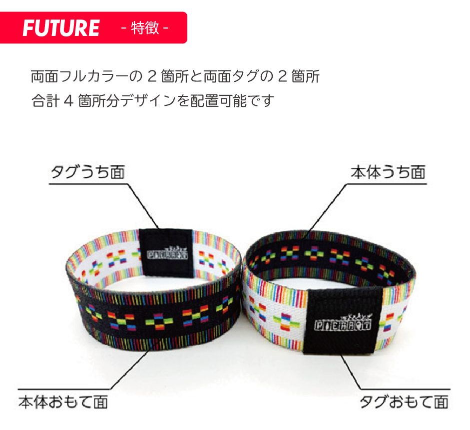 ボリエステルゴムバンド 印刷面